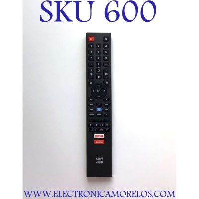 CONTROL REMOTO ORIGINAL NUEVO PARA SMART TV KALLEY / NUMERO DE PARTE 06-558W52-KY01XS / HG-201909101-Y